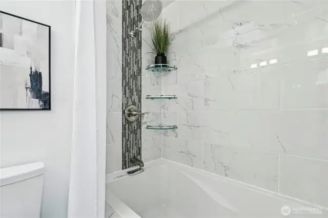 Custom spa like tiling in the bathroom