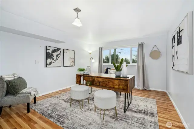 Bedroom on main floor can be used as an office or bedroom...or both!  It is HUGE!