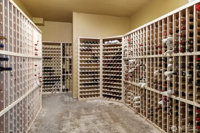 3,000 bottle capacity wine cellar. Subterranean so no mechanical cooling needed