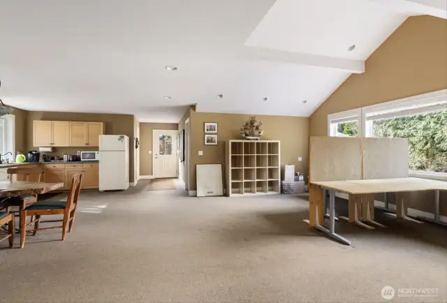 Garage studio/office space with kitchen and bathroom