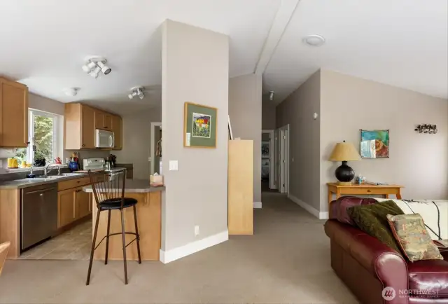 Guest House kitchen and living room