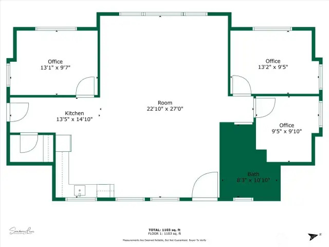 Garage studio/office floor plan