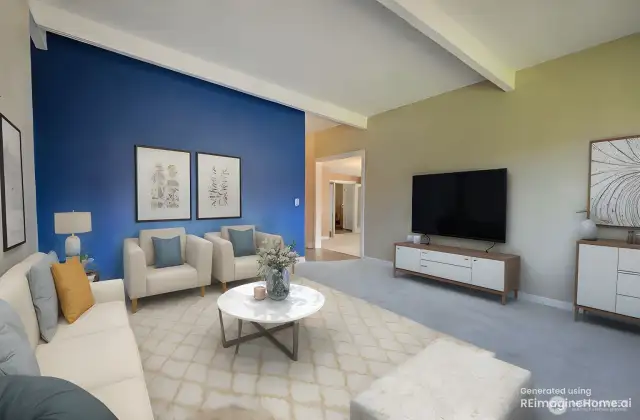 Formal living room, virtually staged