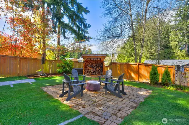 Artificial turf in the back yard for easy maintenance.