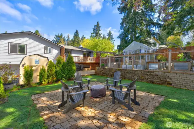 Peaceful and inviting backyard retreat.