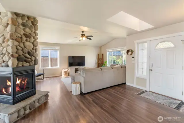 Cozy gas fireplace