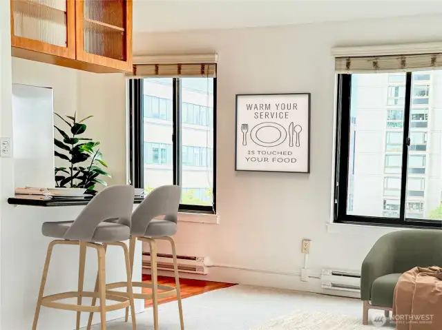 Counter top space for meals