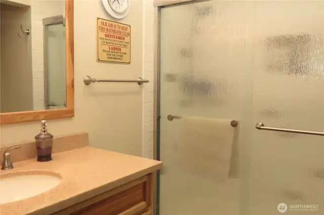 THE BATHROOM IS JUST AROUND THE CORNER!