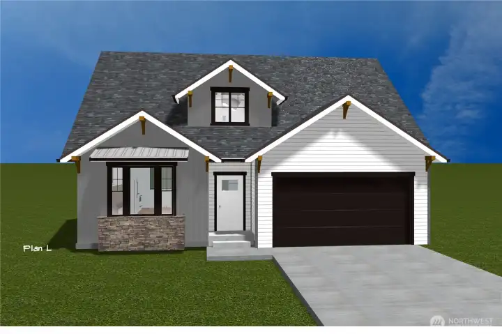 House rendering similar to the actual home.