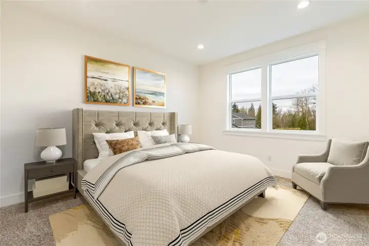 Digitally staged bedroom