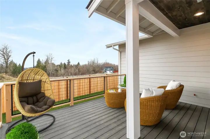 Digitally staged living room