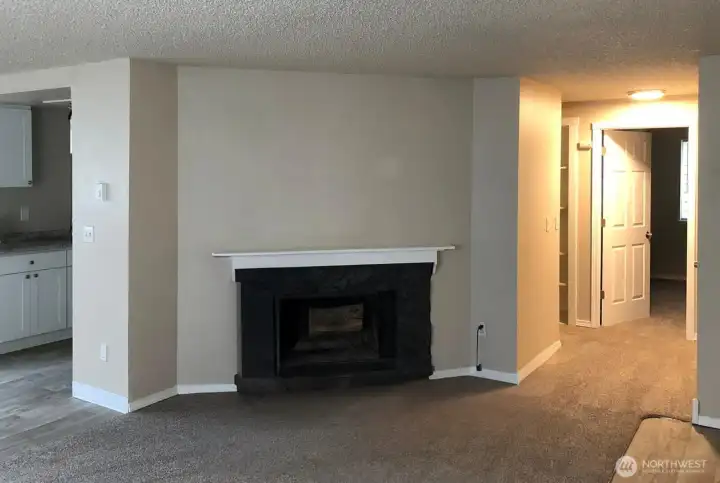 Unit 1 fireplace with mantel convenient for TV or decor!