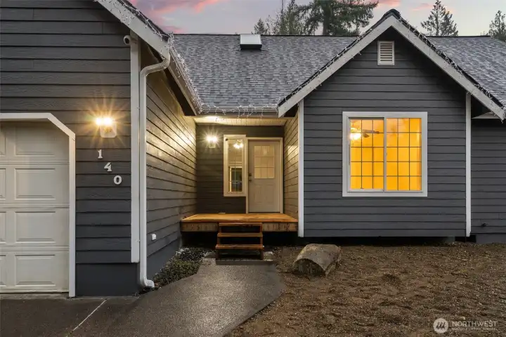 Newly remodeled front deck and new front door