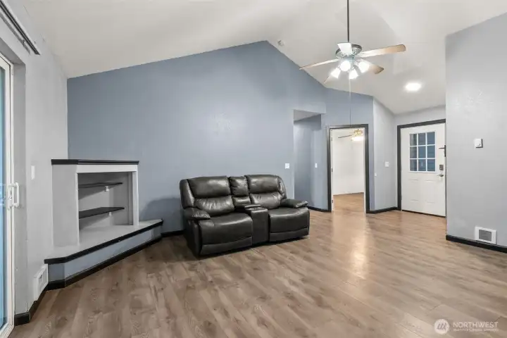 Living room view - entry and bedroom 1