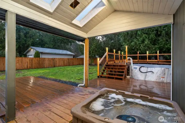 Backyard view from hot tub