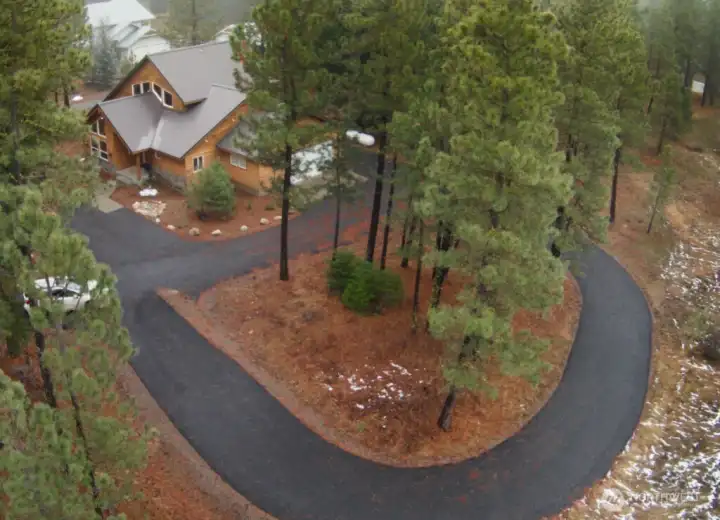 paved circular driveway