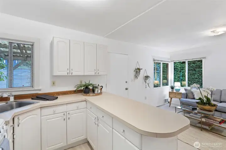 Convenient L shaped kitchen