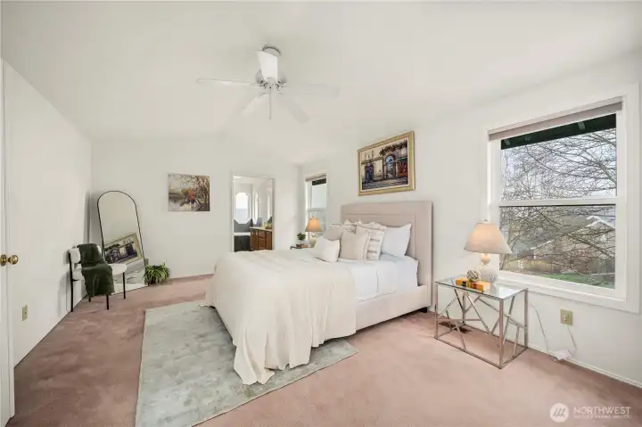 Looking towards your En Suite… the lighting is so warm and natural… (all of these photos were taken on a super foggy day, too!)