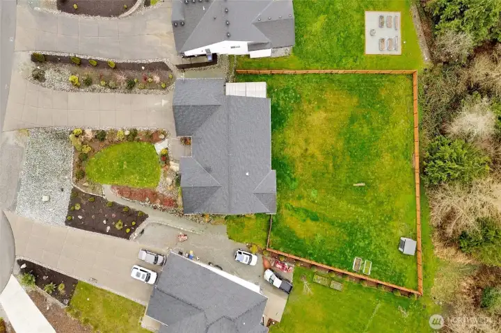 An aerial view of the property
