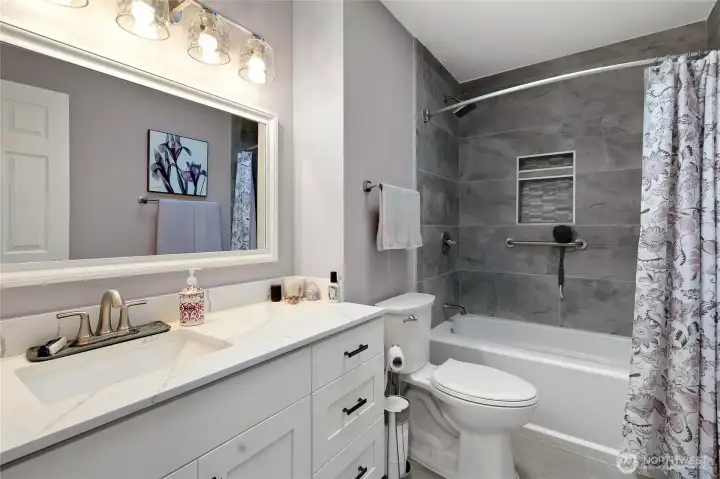 Wonderful secondary full bath on the main level. All updated and just waiting for you to move in.