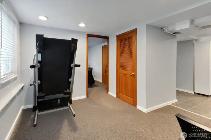 Your view as you come down stairs. This little area is great as an exercise area