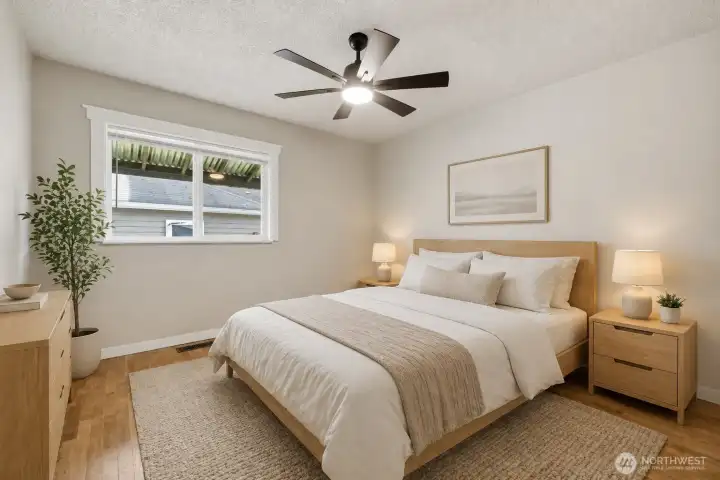 Virtually staged Bedroom #2