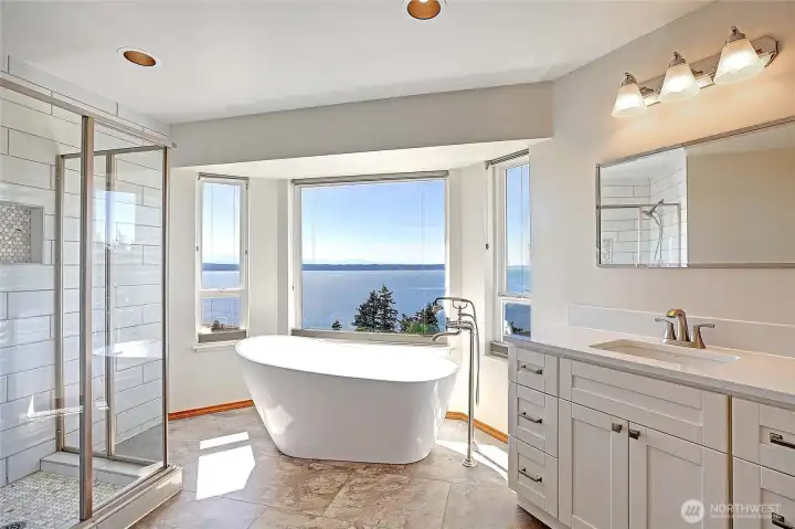 Primary Bath w/ Soaking Tub to Take it All In~