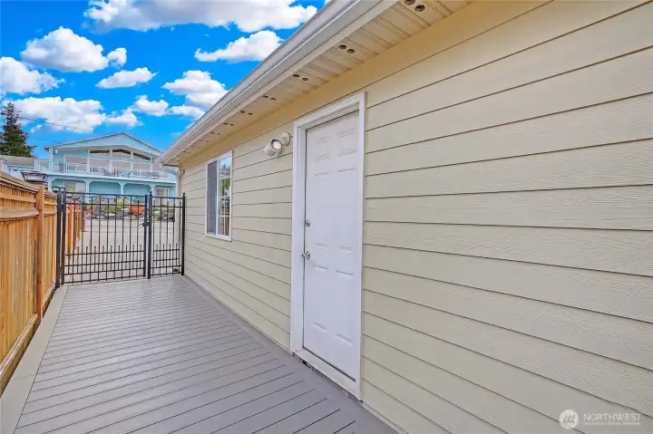 Gated, Side Deck from Garage~