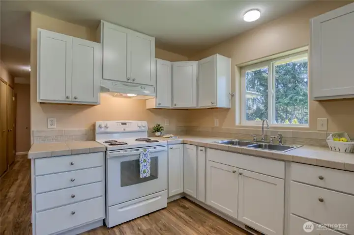 Kitchen with ample storage space