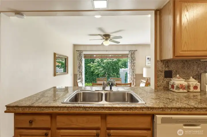 A charming view into the dining room.