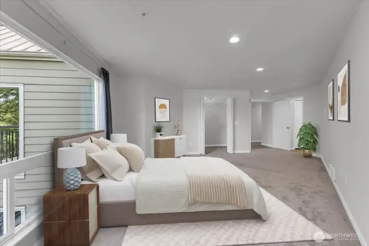 Oversized Primary bedroom virtually staged Oversized Primary bedroom virtually staged