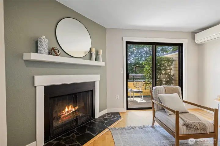 Wood burning fireplace Wood burning fireplace