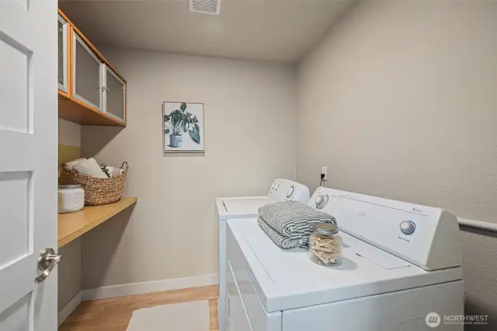 Upstairs laundry room for convenience Upstairs laundry room for convenience