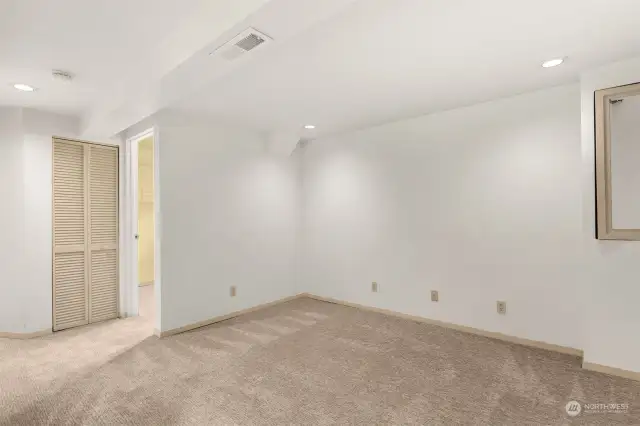 Comfortable family space in the basement