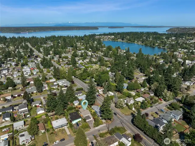 The northerly view shows Lake Burien, the Sound & Mountains nearby.  Welcome Home to 16009 9th Ave SW...you're gonna' love it here!