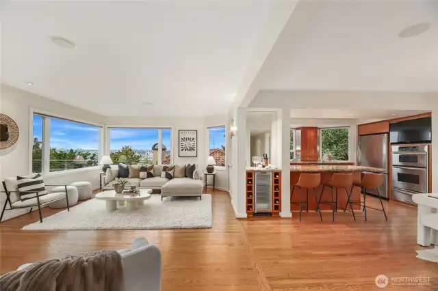Large windows allow an abundance of natural light into this classically updated home in the desirable Belvidere neighborhood.