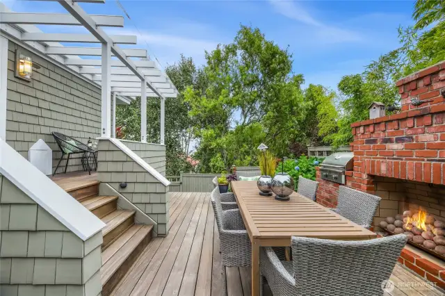 Plenty of space for entertaining on the deck and enjoy the built-in fireplace on cool evenings.