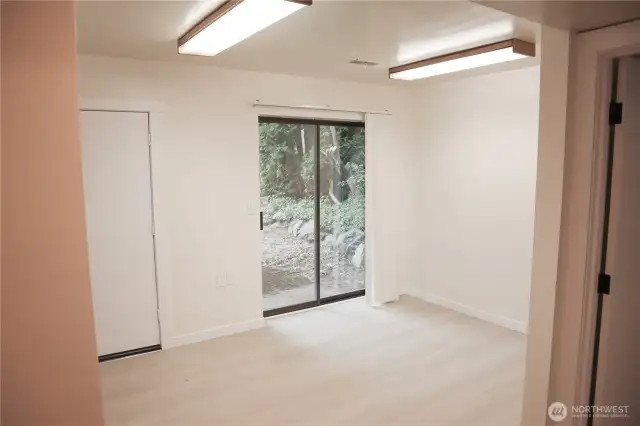 Walk downstairs to laundry room