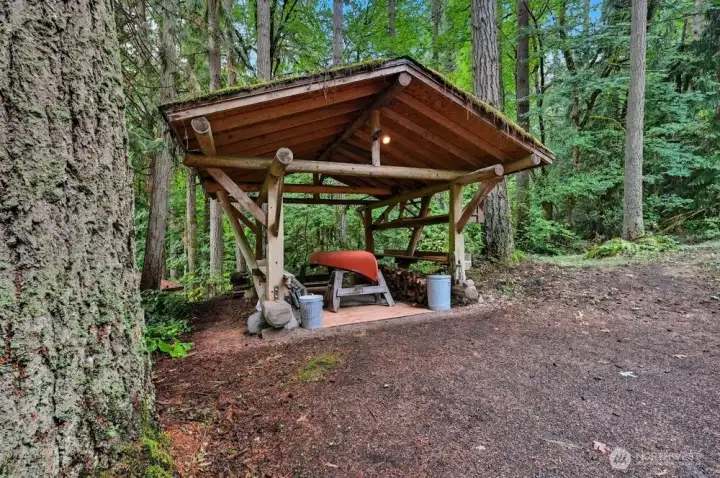 Boat house.