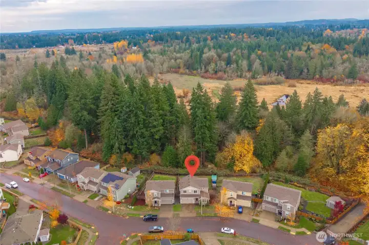 Property backs up to greenspace