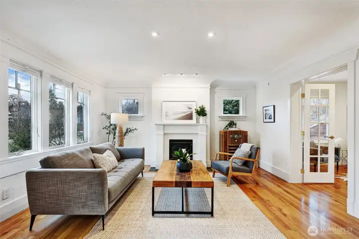 Gas fireplace in living room