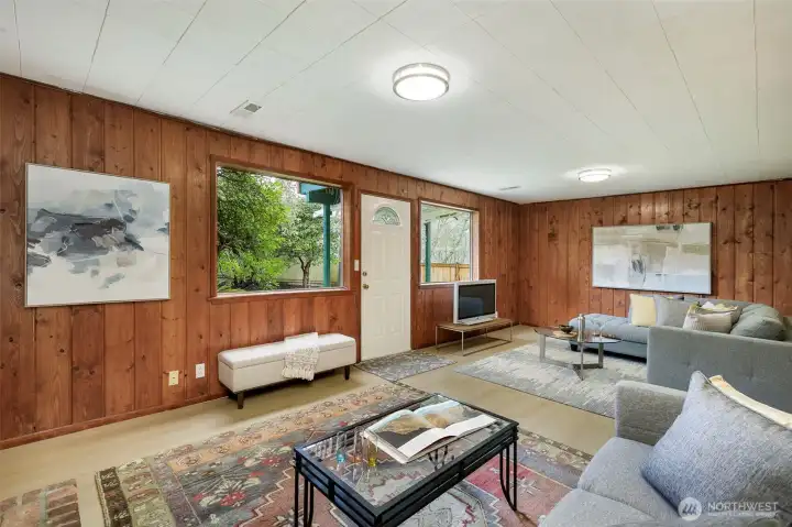 Lower Level Family Room with Fireplace