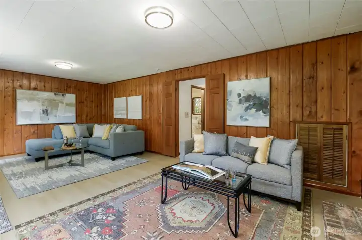 Lower Level Family Room with Fireplace