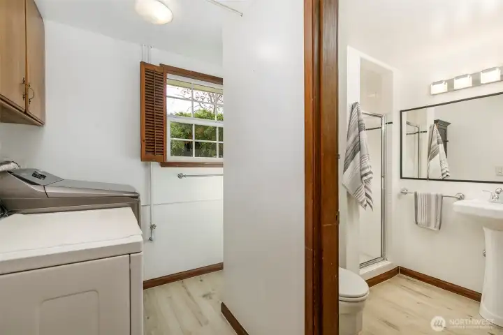 Lower Level Laundry and Bathroom