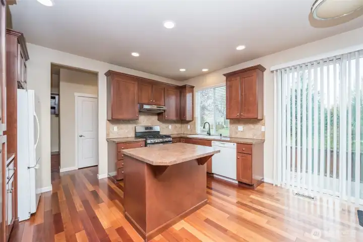 From kitchen glass sliding doors to patio