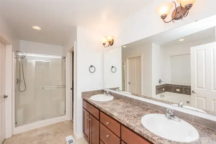 Primary bathroom with walk-in shower