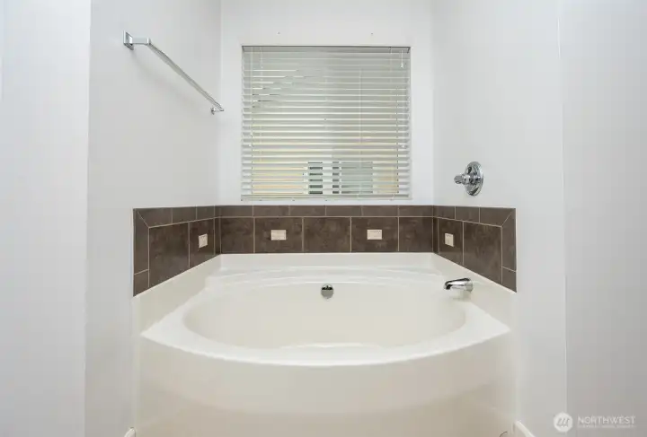 Primary bathroom soaking tub