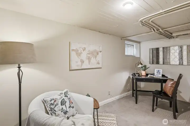 Office space also in basement.