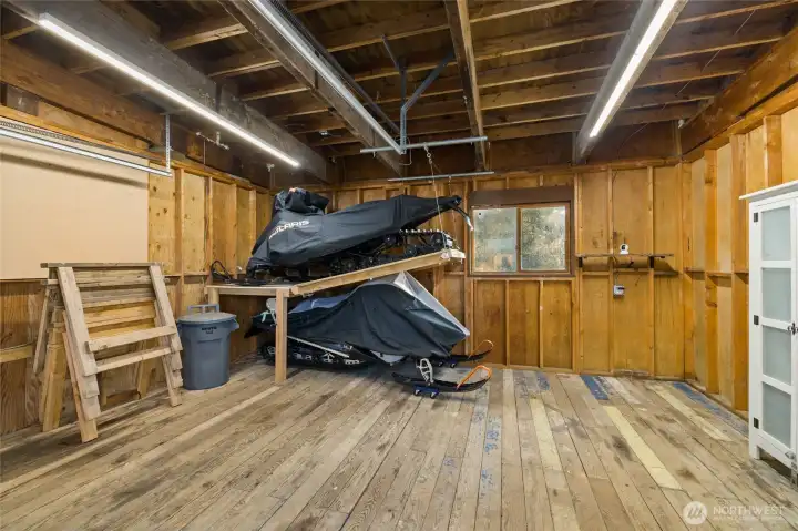 Interior of garage.