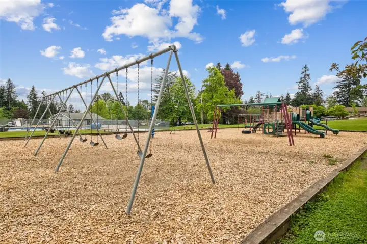 With swings, climbing structures, and big-toy play equipment, it gives children plenty of room to explore and burn off energy.